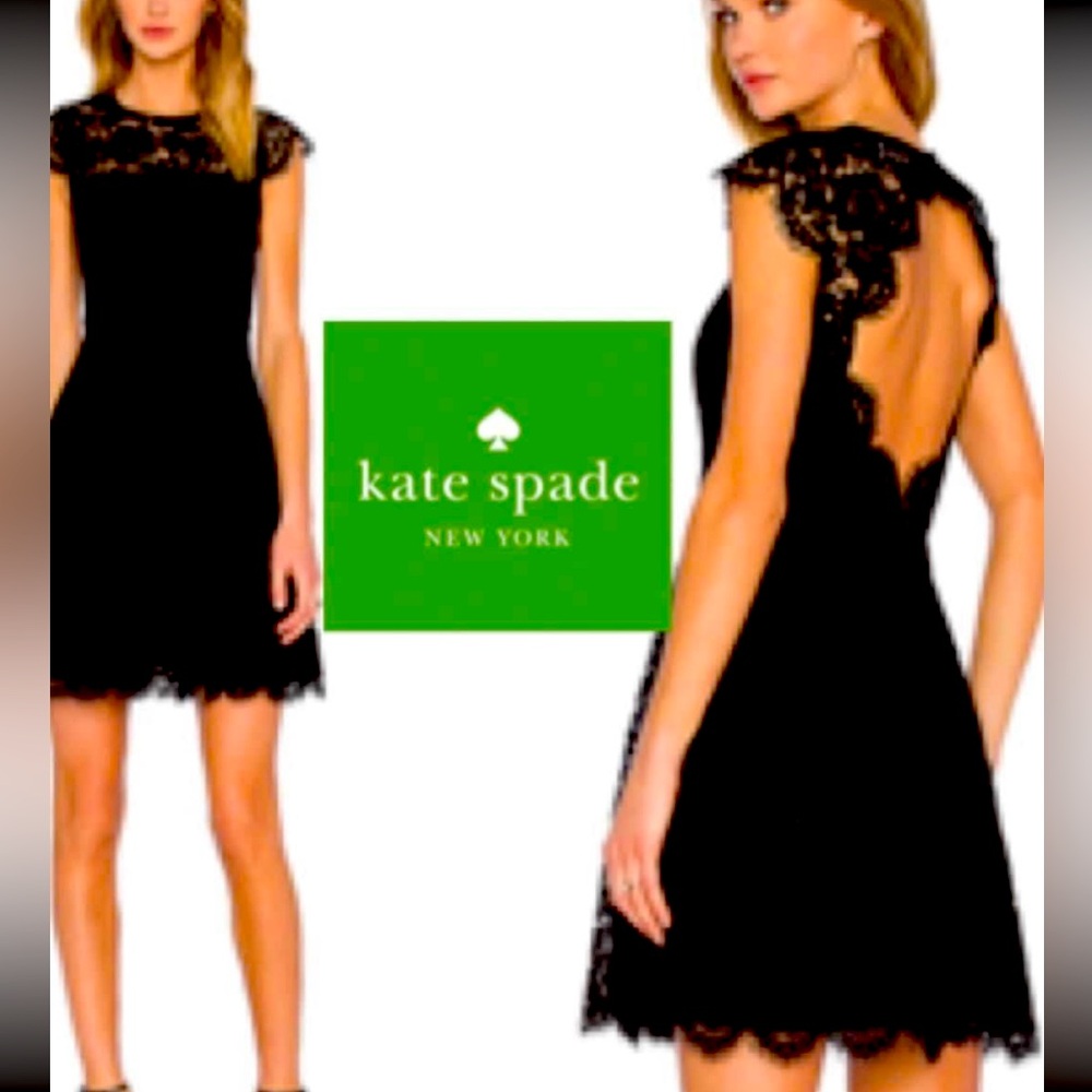 Kate Spade Black Lace open back dress